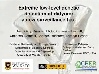 Extreme low-level genetic detection of didymo: a new surveillance tool
