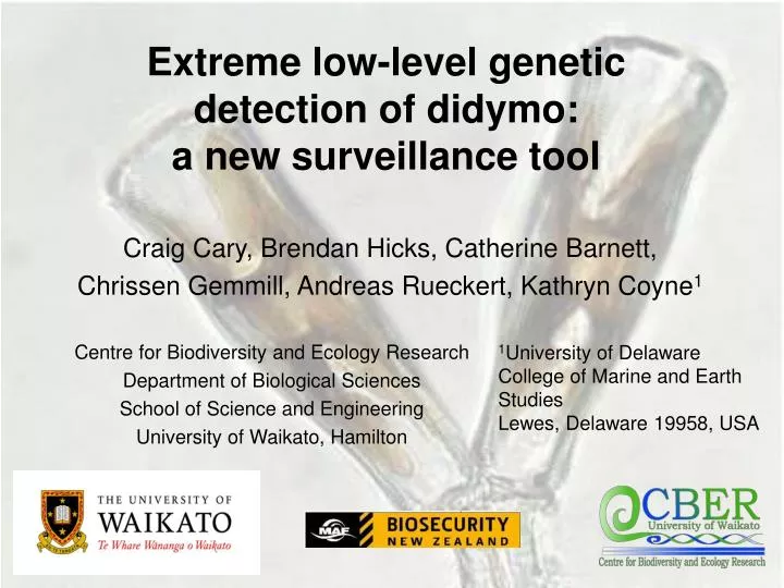 extreme low level genetic detection of didymo a new surveillance tool