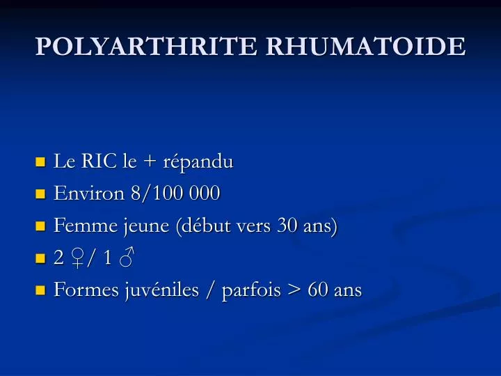 polyarthrite rhumatoide