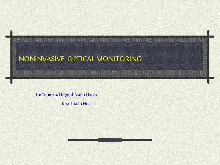 noninvasive optical monitoring