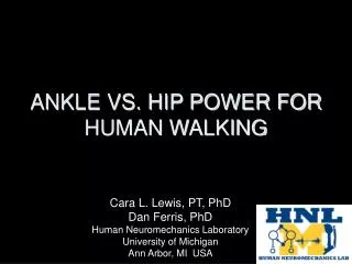 ankle vs hip power for human walking