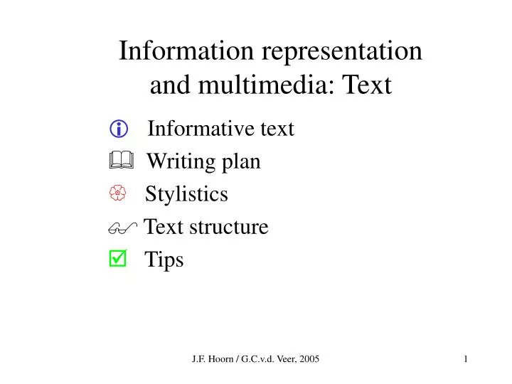 information representation and multimedia text
