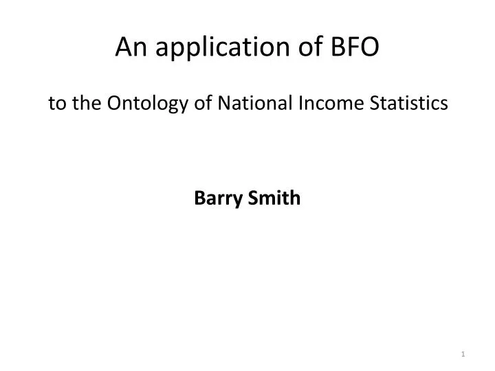 an application of bfo