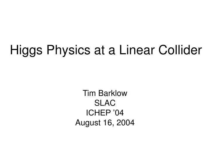 higgs physics at a linear collider