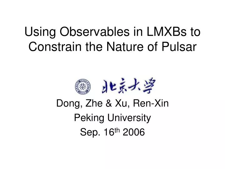using observables in lmxbs to constrain the nature of pulsar