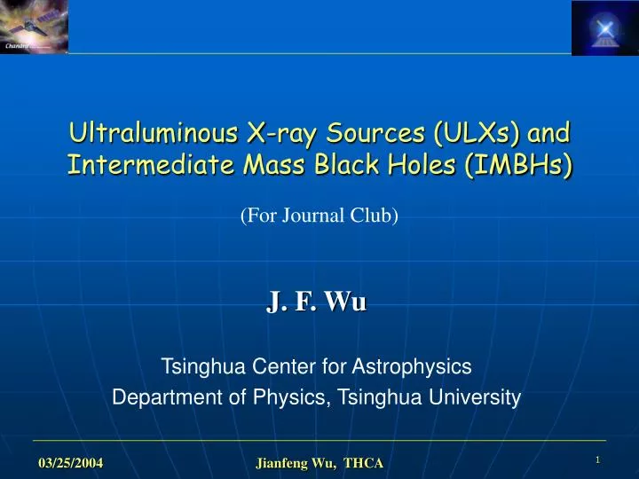 ultraluminous x ray sources ulxs and intermediate mass black holes imbhs for journal club