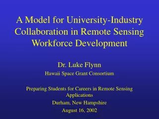 A Model for University-Industry Collaboration in Remote Sensing Workforce Development