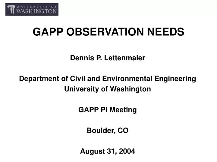 gapp observation needs