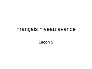 fran ais niveau avanc
