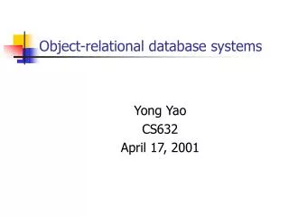 Object-relational database systems