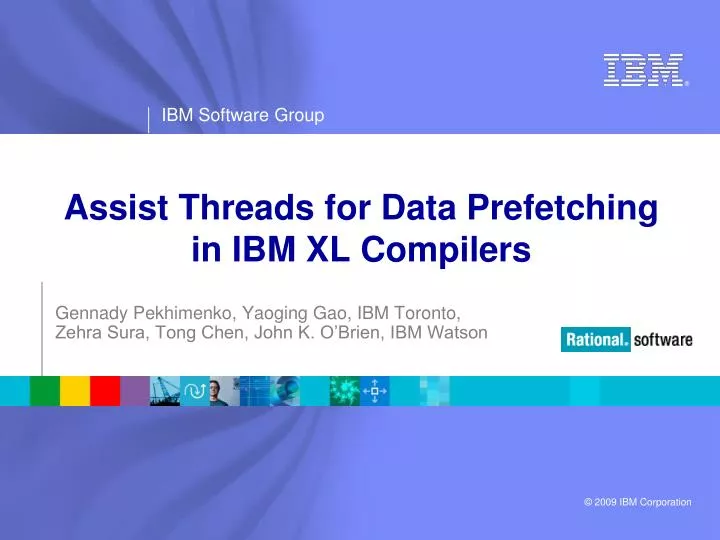 assist threads for data prefetching in ibm xl compilers