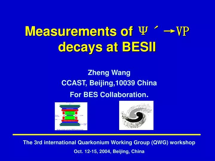 measurements of vp decays at besii
