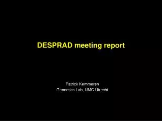 DESPRAD meeting report