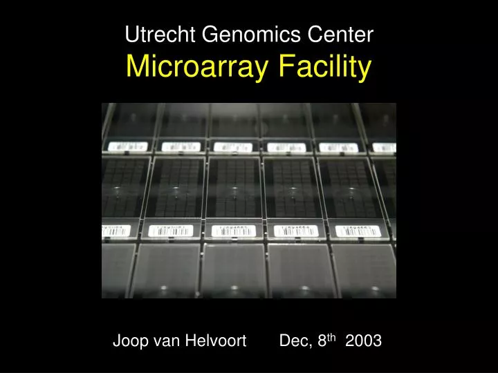 utrecht genomics center microarray facility
