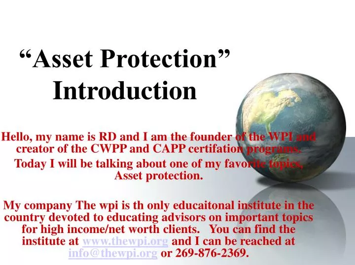 asset protection introduction