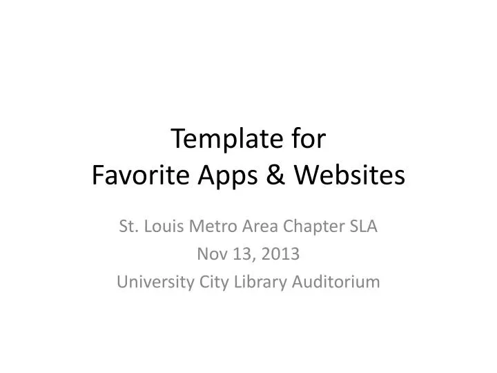 template for favorite apps websites