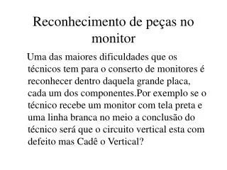 reconhecimento de pe as no monitor