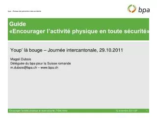 guide encourager l activit physique en toute s curit