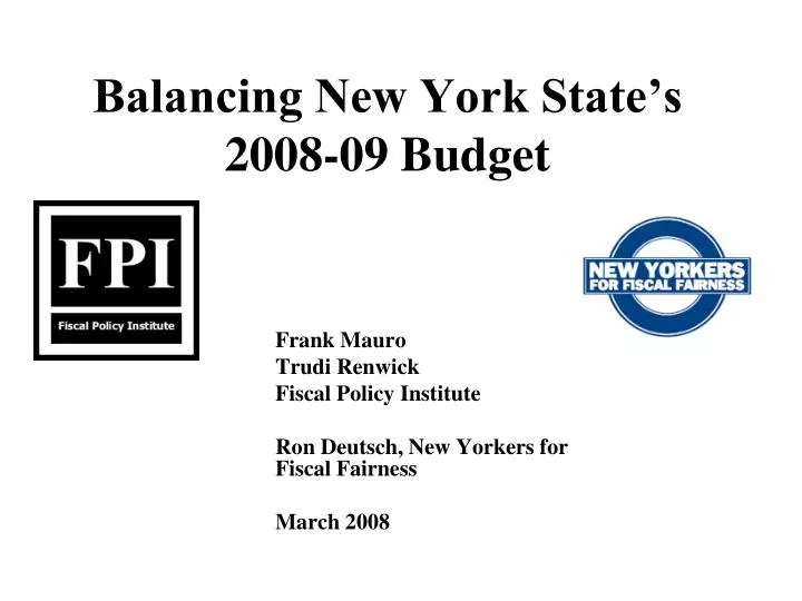 balancing new york state s 2008 09 budget