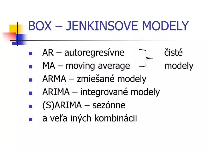 box jenkinsove modely