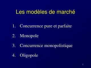 les mod les de march