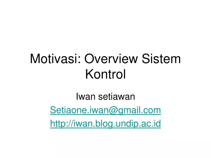 motivasi overview sistem kontrol