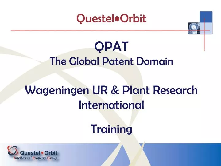 qpat the global patent domain wageningen ur plant research international