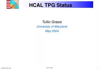 HCAL TPG Status