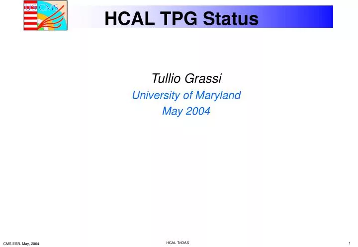 hcal tpg status