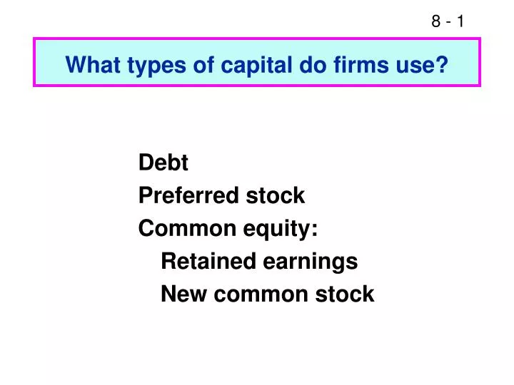 what types of capital do firms use