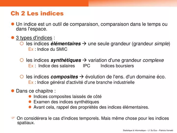 ch 2 les indices