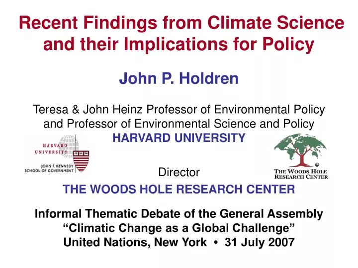 recent findings from climate science and their implications for policy