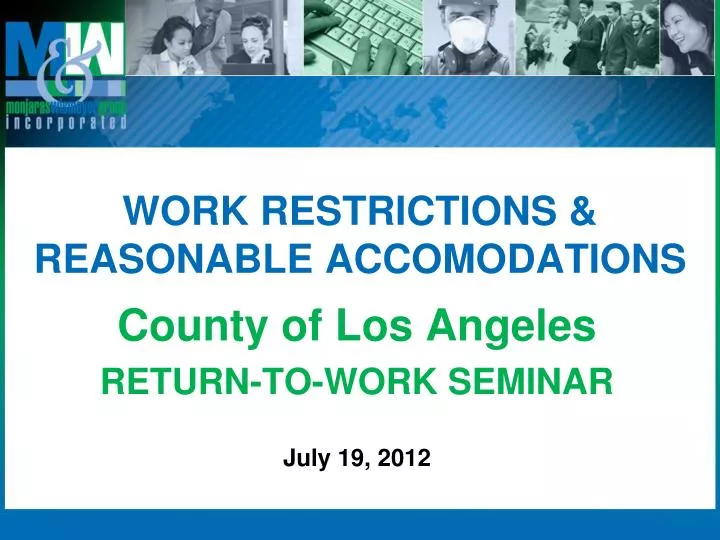 work restrictions reasonable accomodations