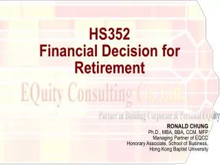 HS352 Financial Decision for Retirement