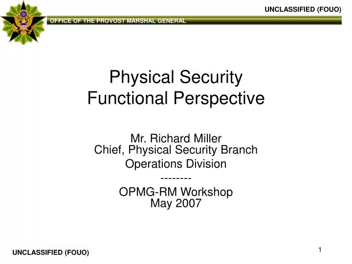 physical security functional perspective
