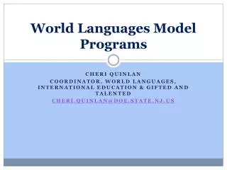 World Languages Model Programs