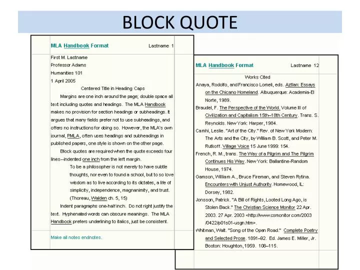 block quote