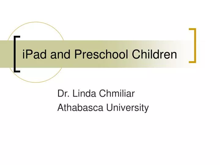 ipad and preschool children