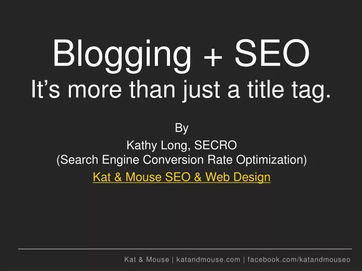 blogging seo it s more than just a title tag