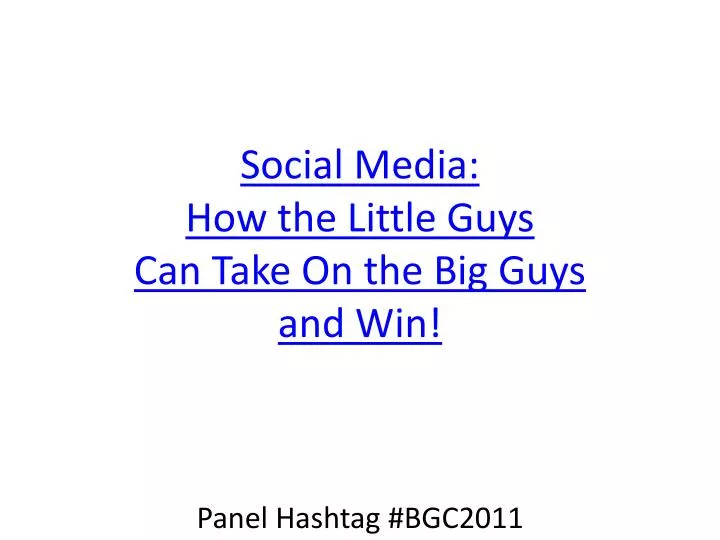 social media how the little guys can take on the big guys and win