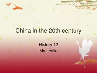 China in the 20th century