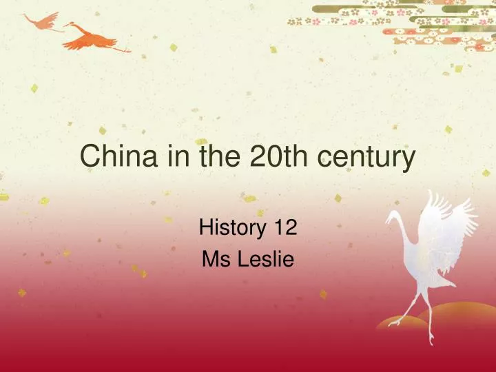 china in the 20th century