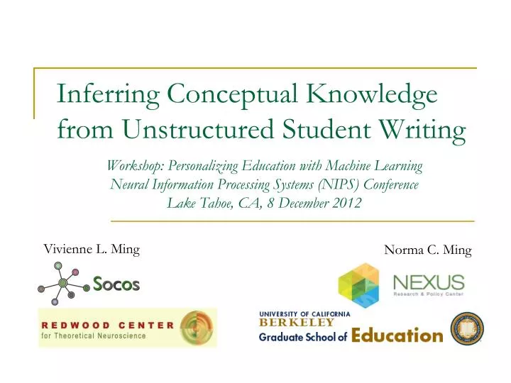 inferring conceptual knowledge from unstructured student writing