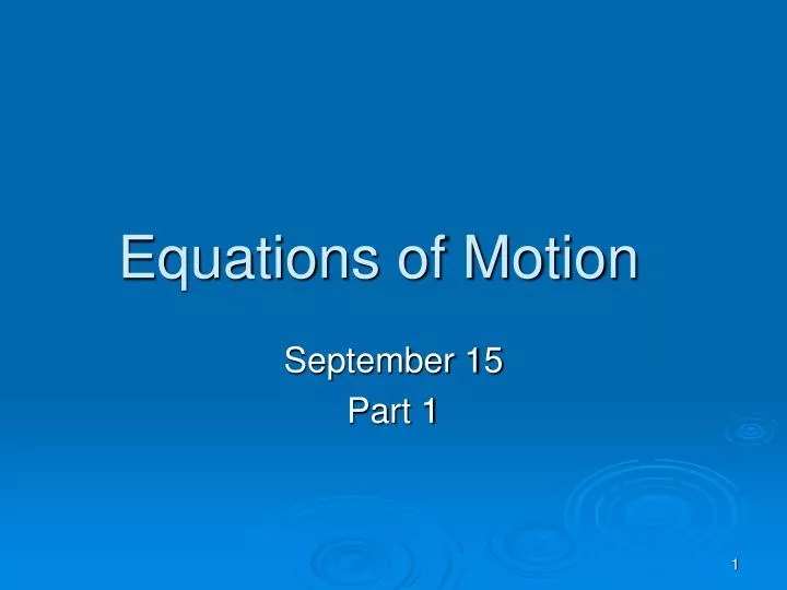 equations of motion