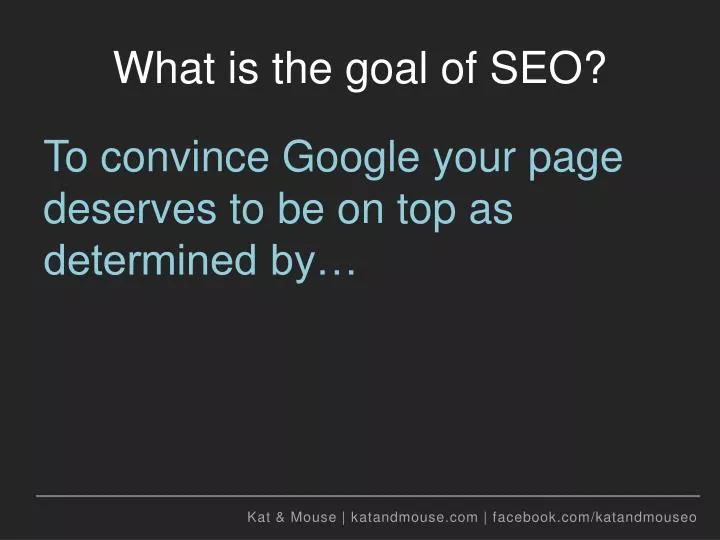 what is the goal of seo