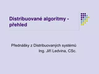 distribuovan algoritmy p ehled