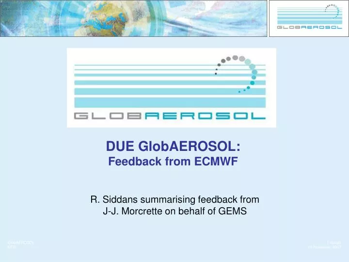 due globaerosol feedback from ecmwf