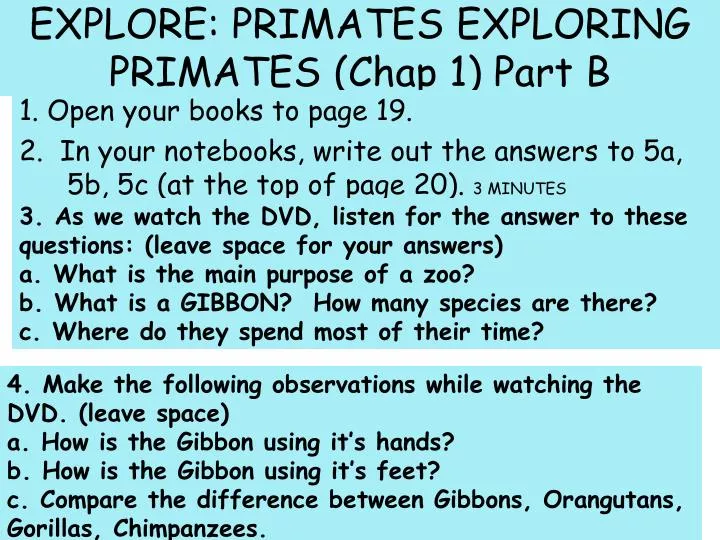 explore primates exploring primates chap 1 part b