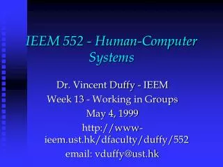 IEEM 552 - Human-Computer Systems