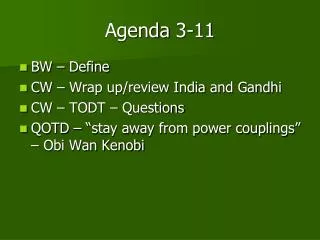 Agenda 3-11